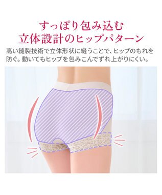 BRADELIS New York 【BRADELIS NewYork peace】すっぽりフィット綿混一分丈ショーツ25 深め 伸縮性抜群 ボーイレッグ グレージュ