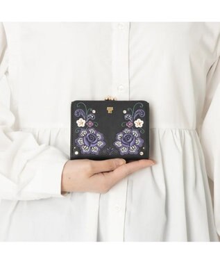 ANNA SUI ララ 口金二つ折り財布 クロ