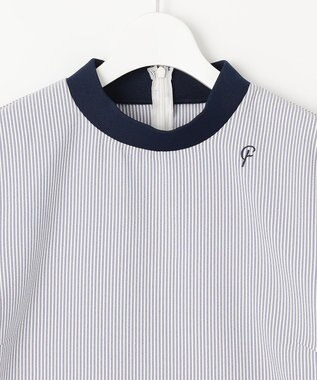 23区GOLF セットアップ企画【23Fondation/WOMEN】【吸水速乾】サッカーストライプ ツーピース ネイビー系2