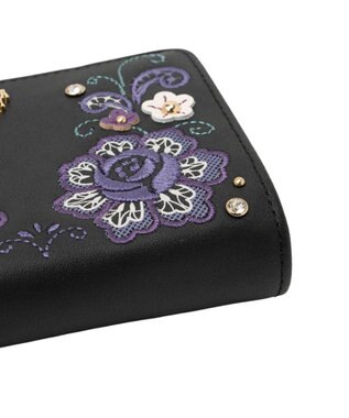 ANNA SUI ララ 口金二つ折り財布 クロ