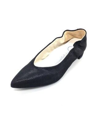 nouvelleRobe Oū 新色追加【本革・高反発】Heel Pointed-plain ポインテッドトゥ ヒールパンプス ブラックメタリック