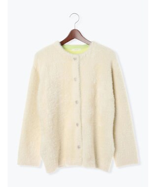 Te chichi ダブルフェイスフェザーカーディガン オフホワイト