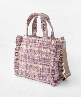 TOCCA 【美人百花掲載】【一部カラー撥水】TRIM WAVES MINITOTE ミニトートバッグ ライラック系