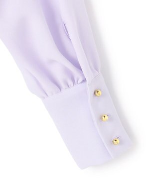 BEIGE， 【洗える】STOW / パフスリーブボウタイブラウス Lilac