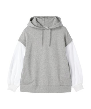 CRAFT STANDARD BOUTIQUE 裏毛袖レイヤード風パーカー Gray Mixture