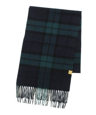 MOONBAT WEB限定【洗える】ミエル (miel) カシミヤ100％ チェックマフラー ネイビーブルー