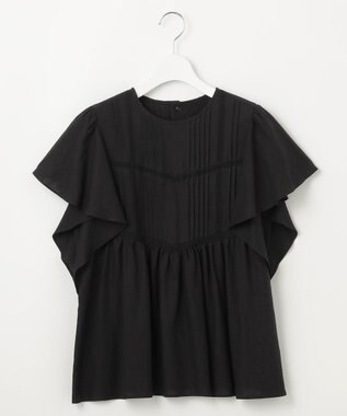 23区 S 【SLOW/一部店舗限定】ブライトリネン デザイン ブラウス ブラック系