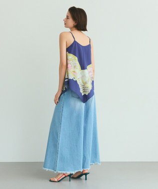 GRACE CONTINENTAL ジュエリースカーフキャミ ネイビー