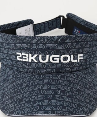 23区GOLF 【UNISEX】ロゴ総柄  ラウンディッシュ サンバイザー ネイビー系5
