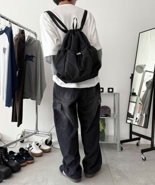 WEGO 【ユニセックス着用ITEM】メッシュポケットナップサック ブラック