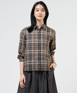 J.PRESS LADIES S コットンリネン Light マドラスチェック シャツ