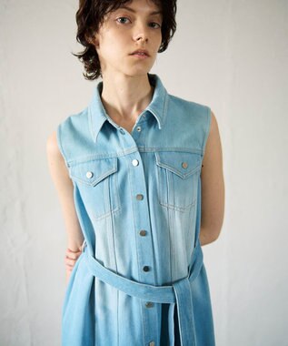GRACE CONTINENTAL デニムストレートロングワンピース2 バイカラー