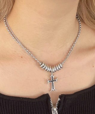 WEGO Lリングモチーフボールチェーンネックレス