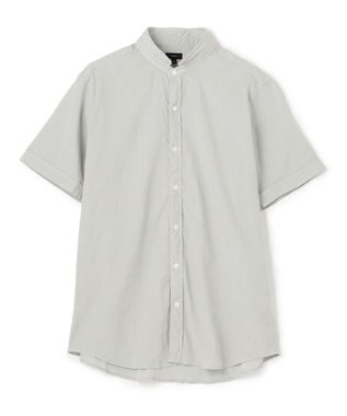 JOSEPH HOMME リネンストレッチブロード ウィングカラー半袖シャツ スカイブルー系
