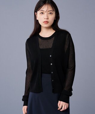 【手洗い可】シアー リブ ニット カーディガン（uncrave STANDARD）