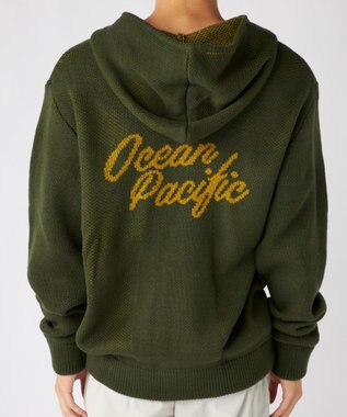 OP／FILA 【ocean pacific】ニットジップパーカー カーキ
