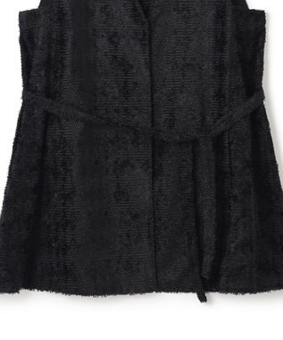 ICB ダイヤカットジャカードブラウス ブラック系