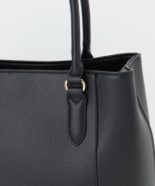 ANY 【A4サイズ収納可】スクエアライントートバッグ ブラック