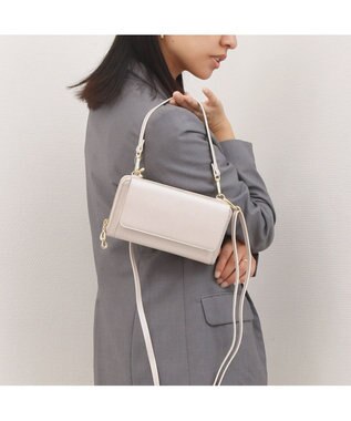 UNBILLION カシュカシュ cachecache / WEB限定カラーコンビウォレットショルダーバッグ ホワイト