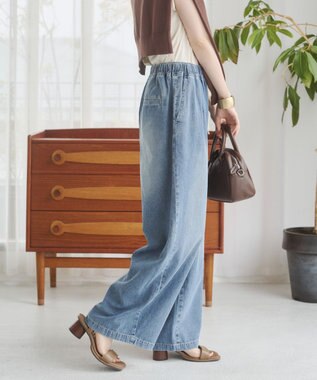 WEGO 【ANGIE VINTAGE】デニムイージーパンツ ブルー