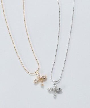 Phoebe 【金属アレルギー対応】フォーペタルズビジューネックレス/ニッケルフリー シルバー シルバー