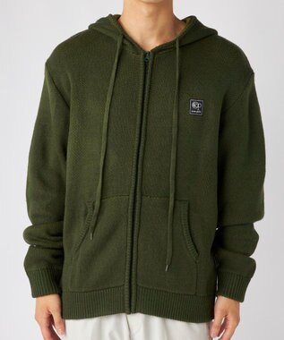 OP／FILA 【ocean pacific】ニットジップパーカー カーキ