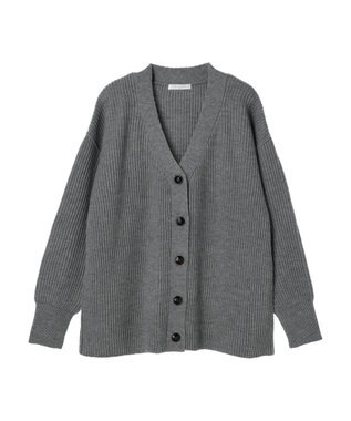 Green Parks 洗える　Ｖネックニットカーディガン Gray Mixture