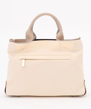 LA BAGAGERIE ツイルナイロン×エナメル 2WAYトートバッグ Sサイズ アイボリー