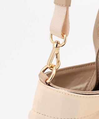 LA BAGAGERIE ツイルナイロン×エナメル 2WAYトートバッグ Sサイズ アイボリー