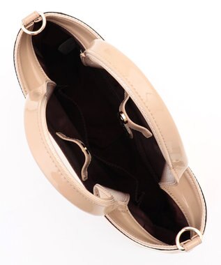 LA BAGAGERIE ツイルナイロン×エナメル 2WAYトートバッグ Sサイズ アイボリー