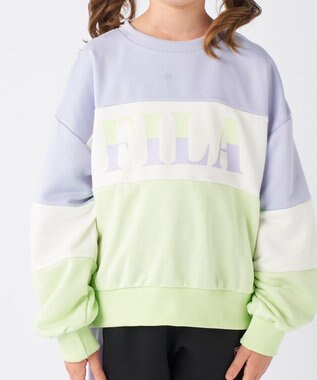 OP／FILA 【FILA】パステルカラークルーネックスウェット/キッズ サックス