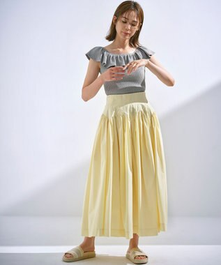 組曲 【組曲×setsuko sagittaire】カーヴィフレアスカート シャンパンベージュ系