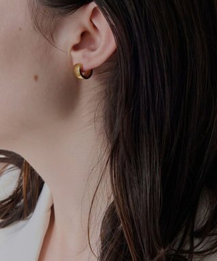 Phoebe 【金属アレルギー対応】ワンタッチワイドフープミニピアス(片耳)/サージカルステンレス ゴールド ゴールド