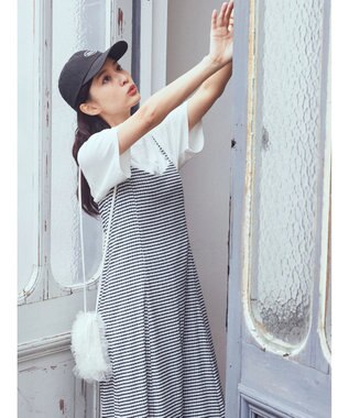 earth music&ecology チェックキャミワンピース Check Black