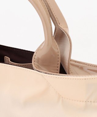 LA BAGAGERIE ツイルナイロン×エナメル 2WAYトートバッグ Sサイズ アイボリー