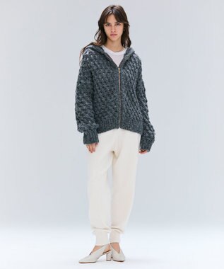 BEIGE， KOKOMO / ウールアルパカメッシュニットパーカー Md.Gray