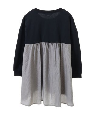 Green Parks 布帛切り替えフレアカットプルオーバー Navy