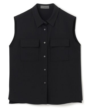 uncrave 【接触冷感・撥水・洗濯機洗い可】クールタッチツイル ブラウス（uncrave STANDARD) ブラック