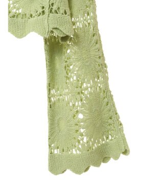 earth music&ecology クロシェ風カーディガン Lime Green