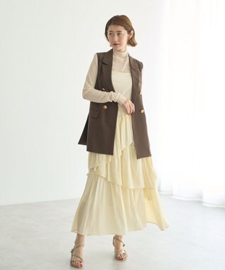 YECCA VECCA アシンメトリーラッフルスカート Ivory