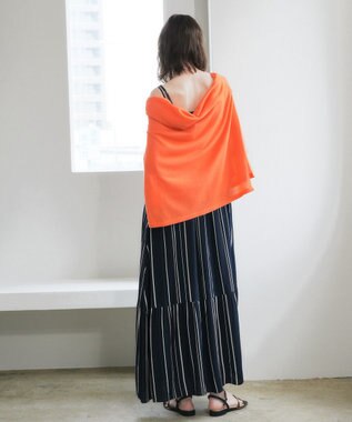 YECCA VECCA ハイゲージミドル丈Vネックカーディガン Orange