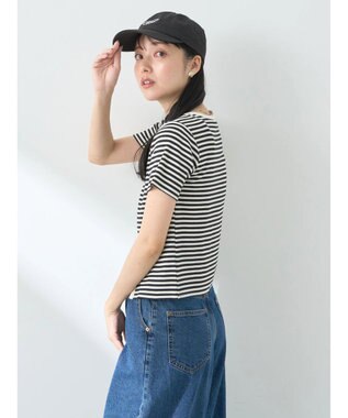 earth music&ecology ＳＥＴ２点ボーダーカーディガン＋キャミ Black