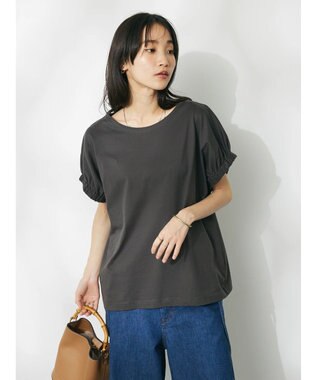 CRAFT STANDARD BOUTIQUE 【ＵＶカット】ギャザースリーブプルオーバー Charcoal Gray