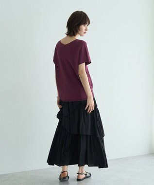 YECCA VECCA アシンメトリーラッフルスカート Black