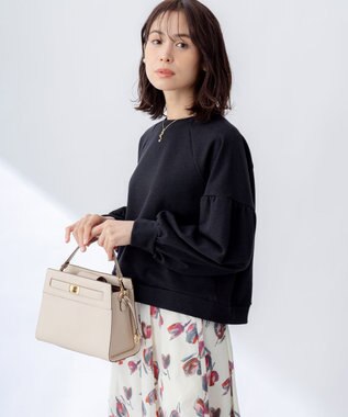 組曲 ラメパフスリーブプルオーバー ブラック系