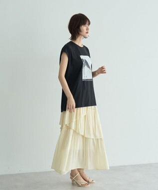 YECCA VECCA アシンメトリーラッフルスカート Ivory