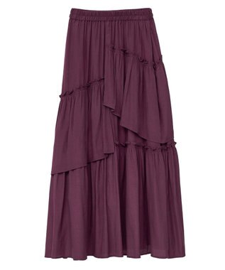 YECCA VECCA アシンメトリーラッフルスカート Wine