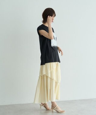 YECCA VECCA アシンメトリーラッフルスカート Ivory