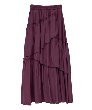 YECCA VECCA アシンメトリーラッフルスカート Wine