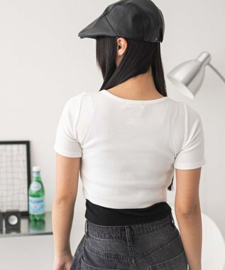 WEGO レースキャミレイヤード風ちびT ホワイト